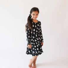 Posh Peanut Inc Ghostly - Long Sleeve Ruffled Twirl Dress