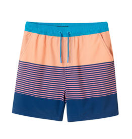 ANDY & EVAN Lime / Orange / Coral & Navy Sripe Swim Trunk