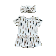 BABYSPROUTS GIRL'S SHORT SLEEVE BODYSUIT DRESS SET