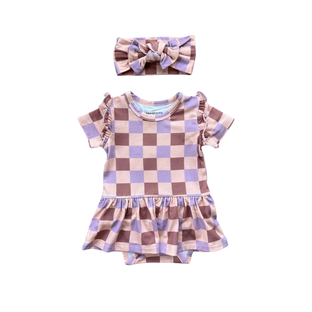 BABYSPROUTS GIRL'S SHORT SLEEVE BODYSUIT DRESS SET