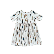 BABYSPROUTS SHORT SLEEVE HENLEY DRESS