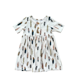 BABYSPROUTS SHORT SLEEVE HENLEY DRESS