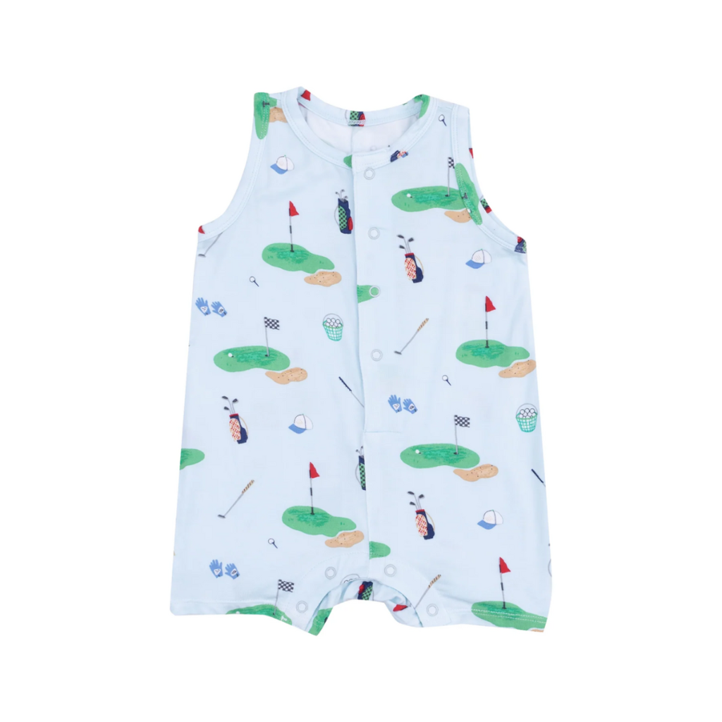 ANGEL DEAR Golf Things Blue Sleeveless Shortie Romper