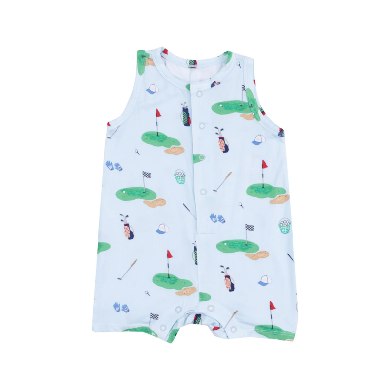 ANGEL DEAR Golf Things Blue Sleeveless Shortie Romper