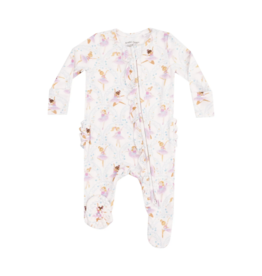 ANGEL DEAR Bow Ballerinas 2 Way Ruffle Zipper Footie