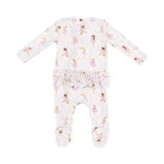 ANGEL DEAR Bow Ballerinas 2 Way Ruffle Zipper Footie