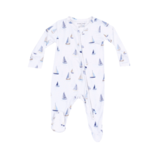 ANGEL DEAR Sailboats Blue 2 Way Zipper Footie