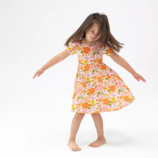 ANGEL DEAR Boho Beachy Floral S/S Twirly Dress