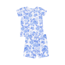 ANGEL DEAR Roses In Blue Short Loungewear Set