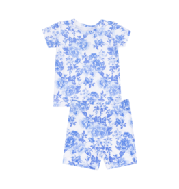 ANGEL DEAR Roses In Blue Short Loungewear Set