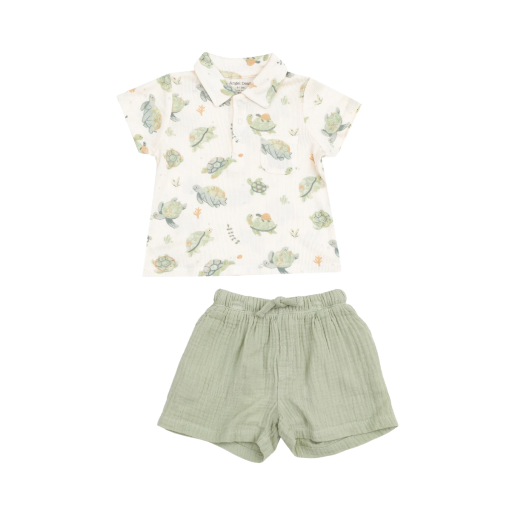 ANGEL DEAR Sea Turtles Polo Shirt and Short
