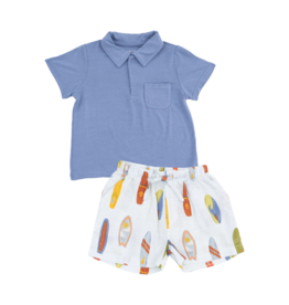 ANGEL DEAR Vintage Surfboards Polo SS Shirt + Muslin Short