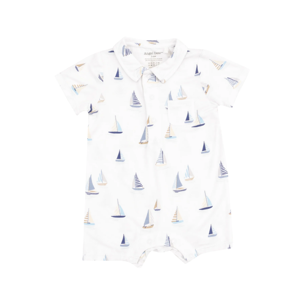 ANGEL DEAR Sailboats Blue Polo Shortie