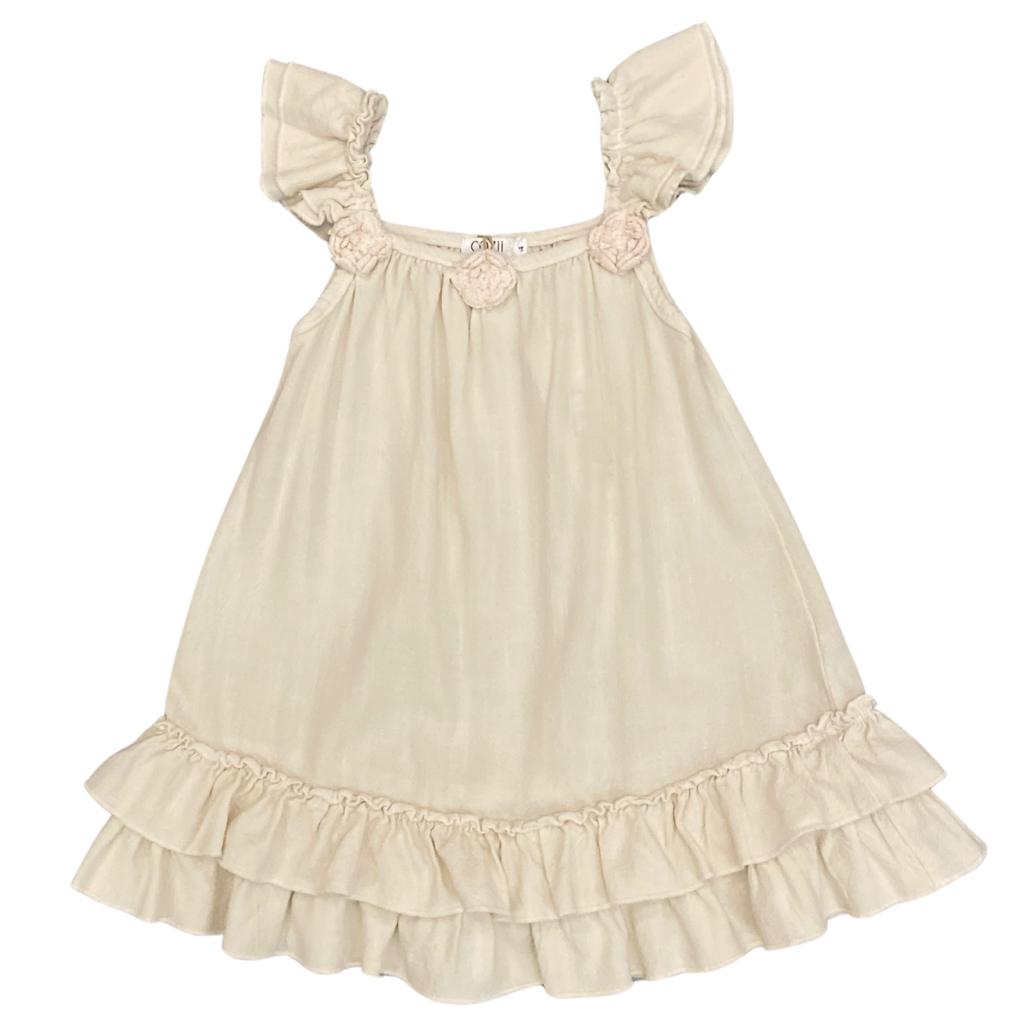 COZII RUFFLE DRESS W/FLOWER