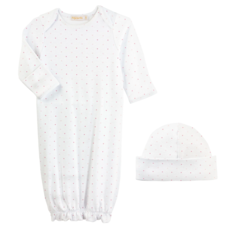 BABY CLUB CHIC pink dots printed gown & hat set