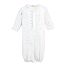 BABY CLUB CHIC pink dots printed conv. gown w/ruffle
