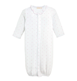 BABY CLUB CHIC pink dots printed conv. gown w/ruffle