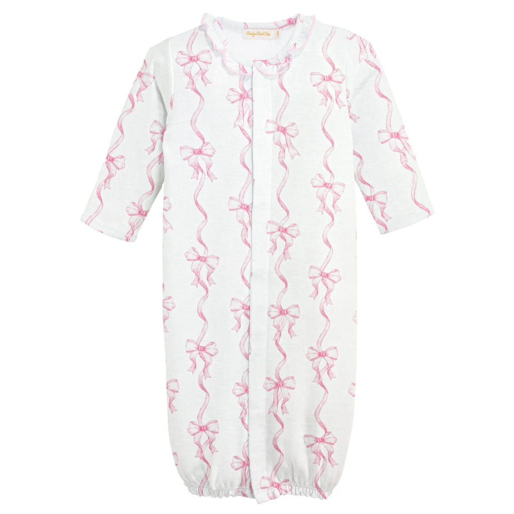 BABY CLUB CHIC coquette bows conv. gown w/ruffle