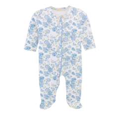 BABY CLUB CHIC spring in blue zipper footie w/ruffles
