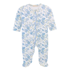 BABY CLUB CHIC spring in blue zipper footie w/ruffles