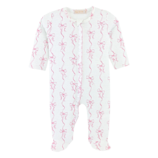 BABY CLUB CHIC coquette bows zipper footie w/ruffles