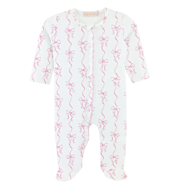 BABY CLUB CHIC coquette bows zipper footie w/ruffles