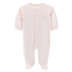 BABY CLUB CHIC pretty bows footie w/lace trim