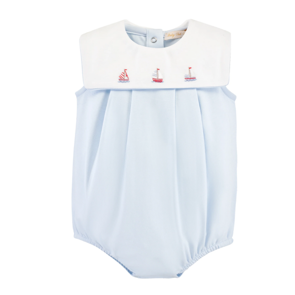 BABY CLUB CHIC lt.blue bib bubble w/embroidery