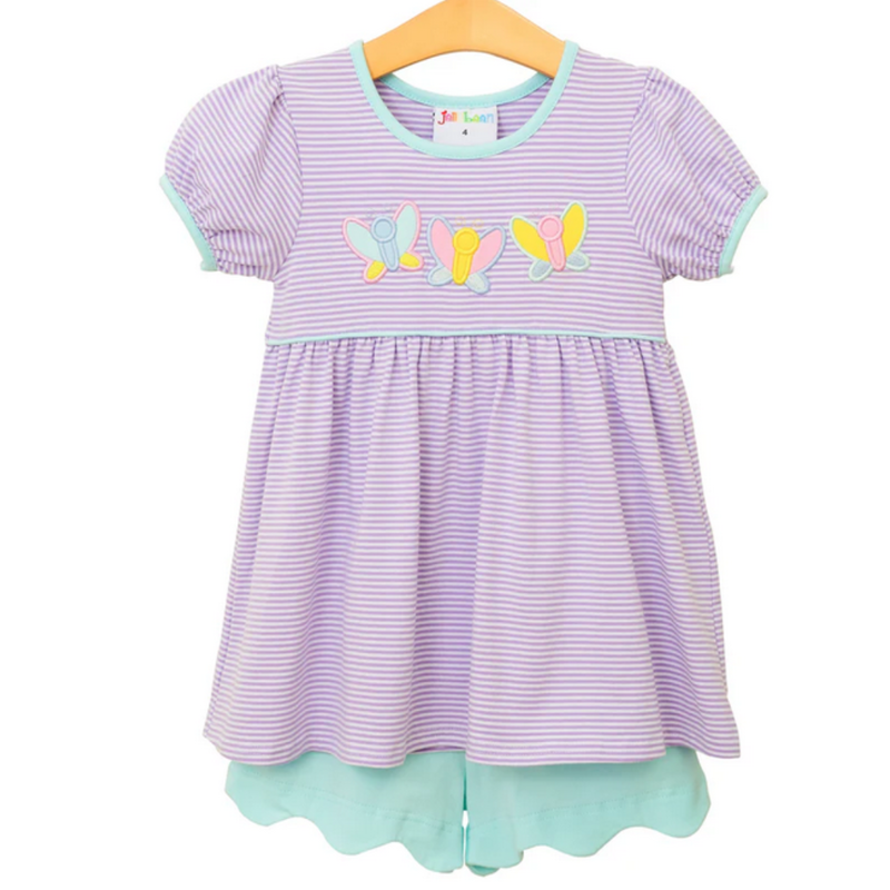 JELLY BEAN BUTTERFLY TRIO SCALLOP SHORT SET