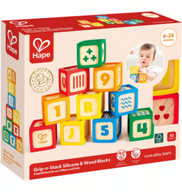 HAPE SIICONE WOOD BLOCKS 10 PCS