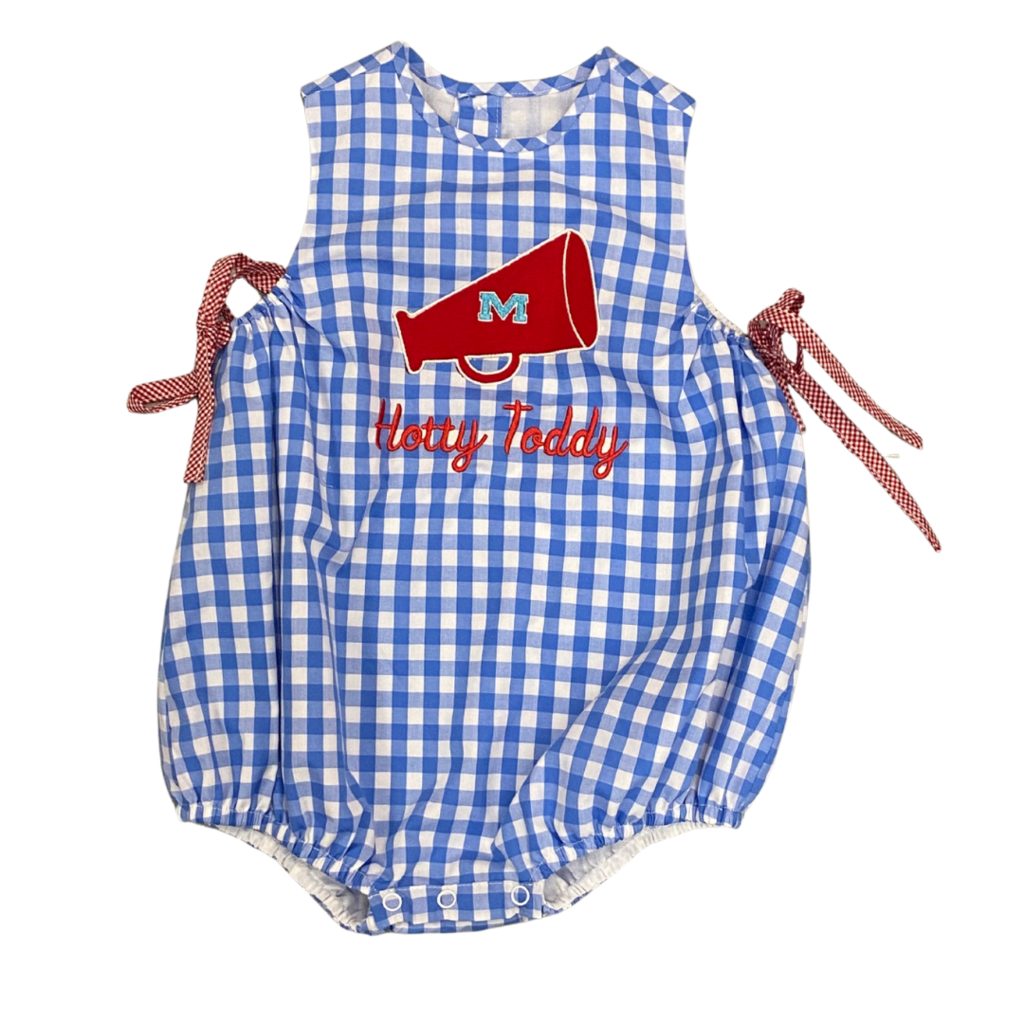 SOUTHERN SATURDAY MEGAPHONE APPLIQUE REBEL BLUE/RED BUBBLE