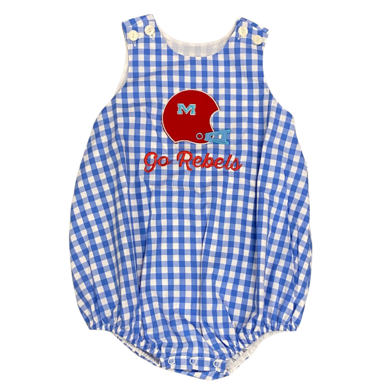 SOUTHERN SATURDAY HELMET APPLIQUE BLUE/RED BUBBLE