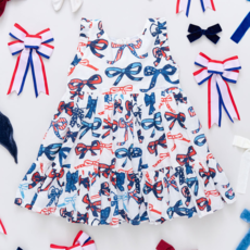 PINK CHICKEN girls kelsey dress - red white and bows