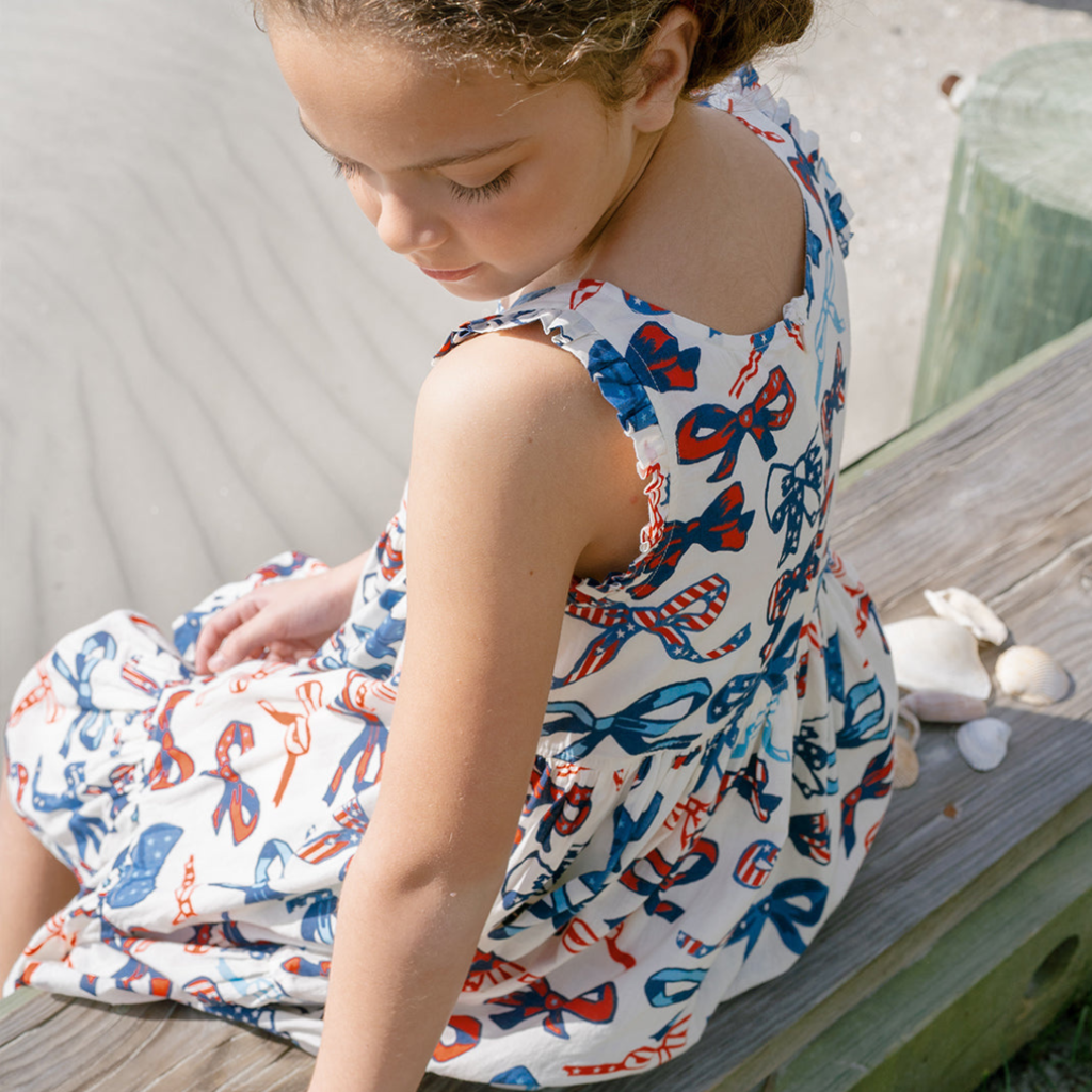 PINK CHICKEN girls kelsey dress - red white and bows
