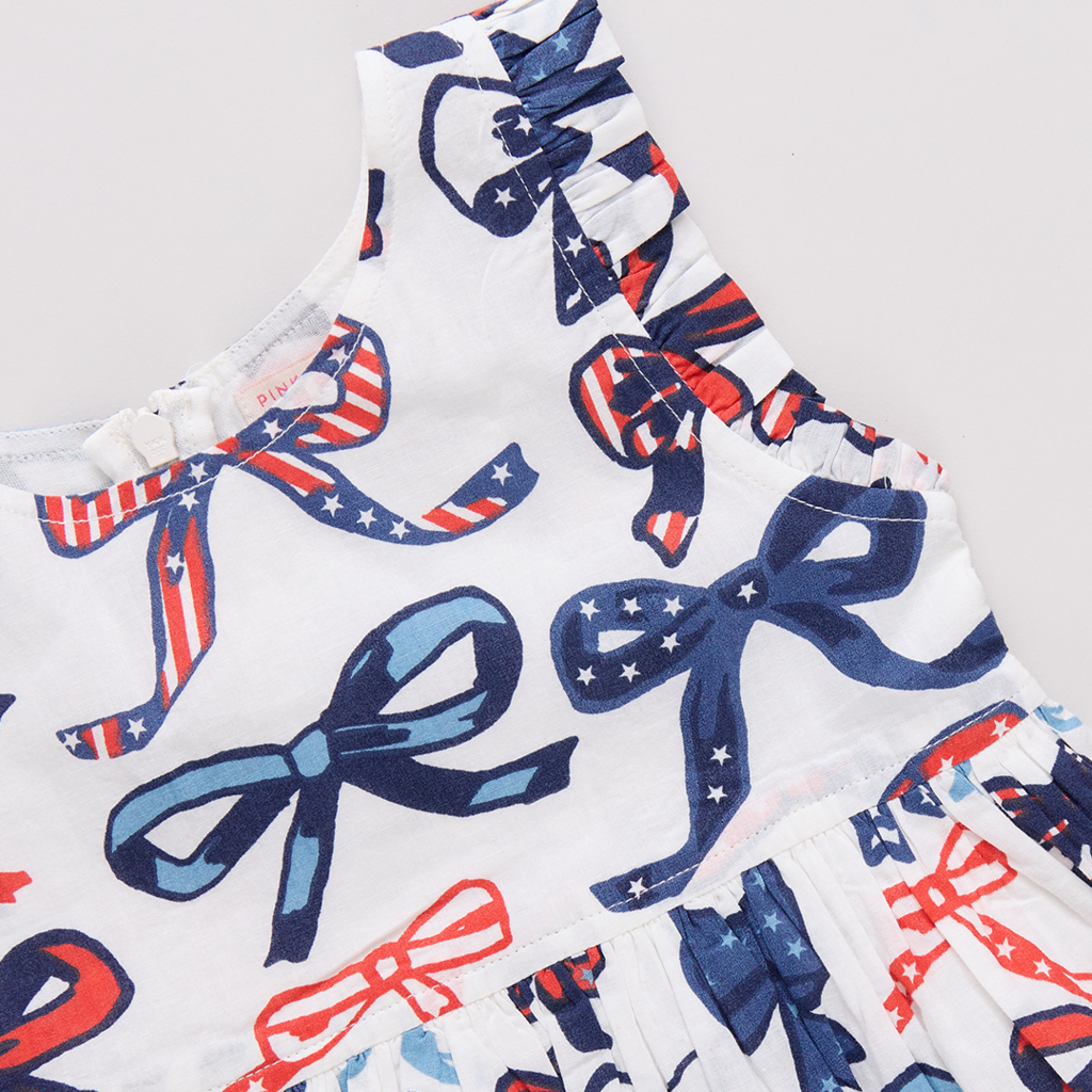 PINK CHICKEN girls kelsey dress - red white and bows