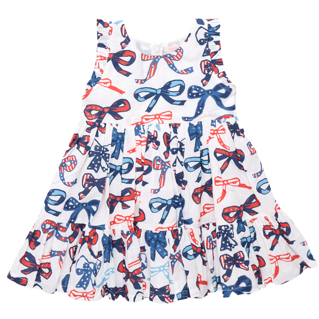 PINK CHICKEN girls kelsey dress - red white and bows