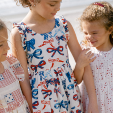 PINK CHICKEN girls kelsey dress - red white and bows
