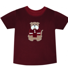 SOUTHERN SATURDAY BULLDOG APPLIQUE MAROON/WHITE T-SHIRT