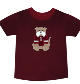 SOUTHERN SATURDAY BULLDOG APPLIQUE MAROON/WHITE T-SHIRT