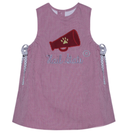 SOUTHERN SATURDAY MEGAPHONE APPLIQUE MAROON/WHITE DRESS