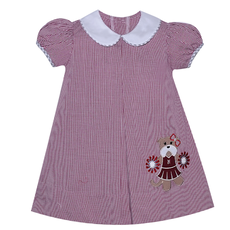 SOUTHERN SATURDAY CHEERLEADER BULLDOG MAROON/WHITE APPL. DRESS