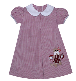 SOUTHERN SATURDAY CHEERLEADER BULLDOG MAROON/WHITE APPL. DRESS