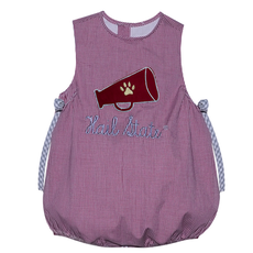 SOUTHERN SATURDAY MEGAPHONE APPLIQUE MAROON/WHITE BUBBLE