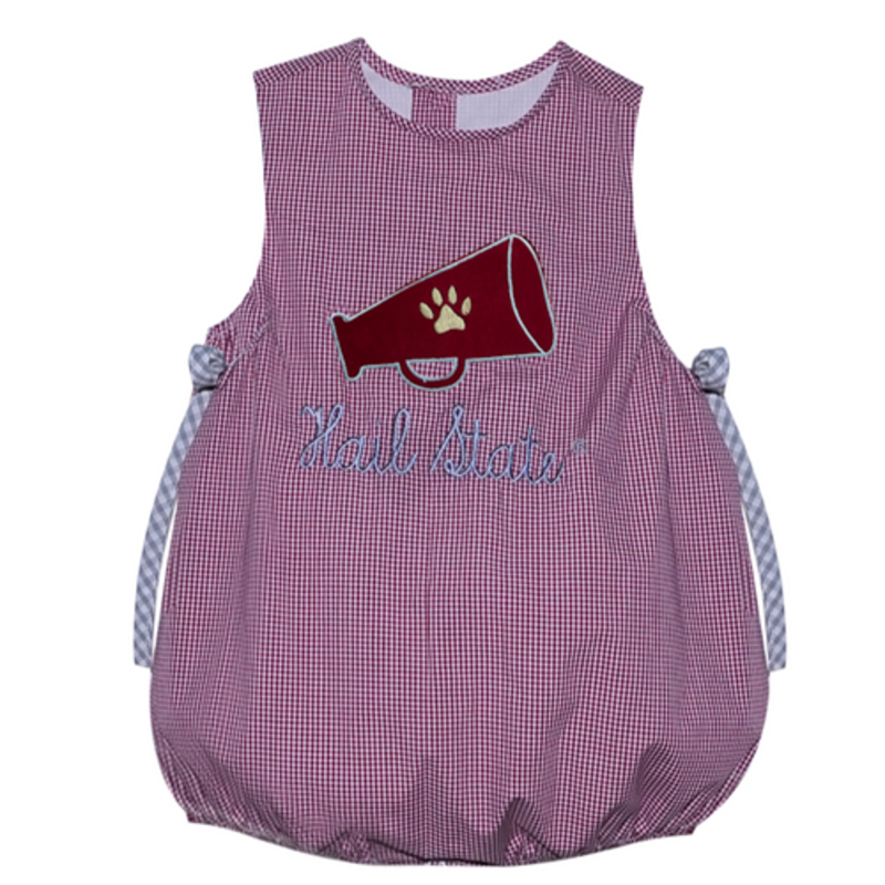 SOUTHERN SATURDAY MEGAPHONE APPLIQUE MAROON/WHITE BUBBLE