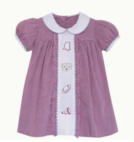 SOUTHERN SATURDAY BULLDOG MAROON/WHITE 4 LOGOS DRESS