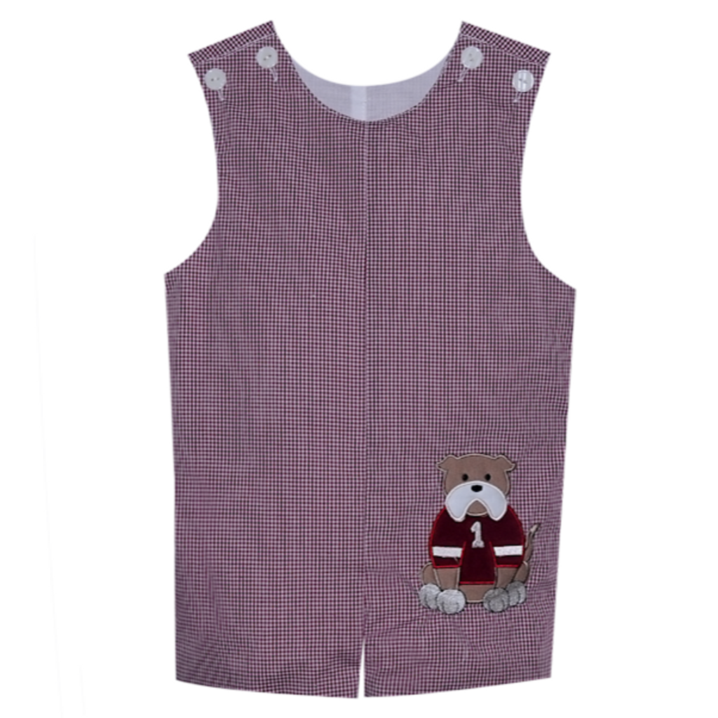 SOUTHERN SATURDAY BULLDOG APPLIQUE MAROON/WHITE SHORTALL