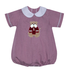 SOUTHERN SATURDAY BULLDOG APPLIQUE MAROON/WHITE BUBBLE