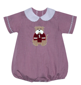 SOUTHERN SATURDAY BULLDOG APPLIQUE MAROON/WHITE BUBBLE
