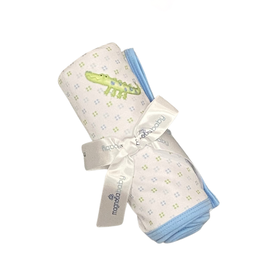 MAGNOLIA BABY ALLIGATOR PIE EMB RECEIVING BLANKET