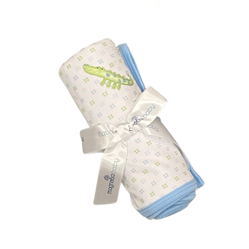 MAGNOLIA BABY ALLIGATOR PIE EMB RECEIVING BLANKET